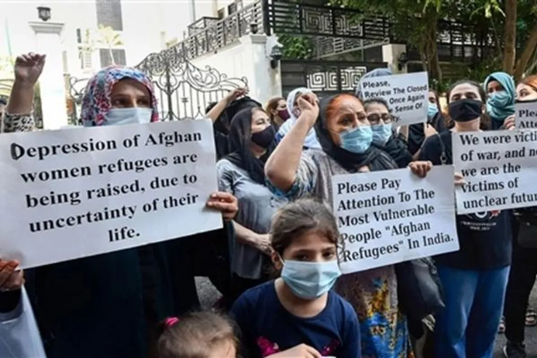 Afghan women working for the government ,Afghan Women Delhi Protest, Afghan Women Under Taliban