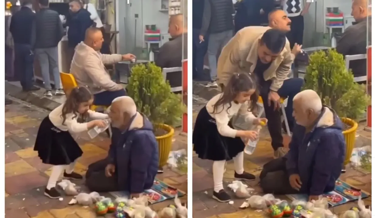 Viral Video: Little Girl Helps Elderly Man Drink Water From Bottle, Win Hearts