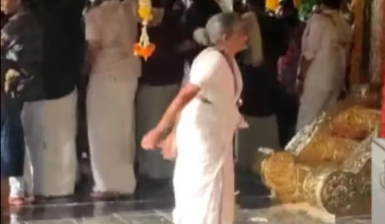 Elderly woman dancing