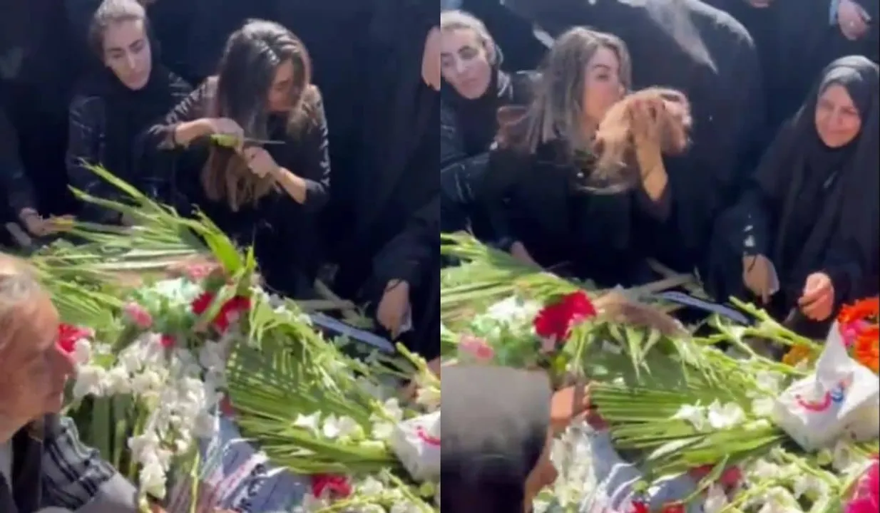 Woman Chops Hair Over Brother Grave