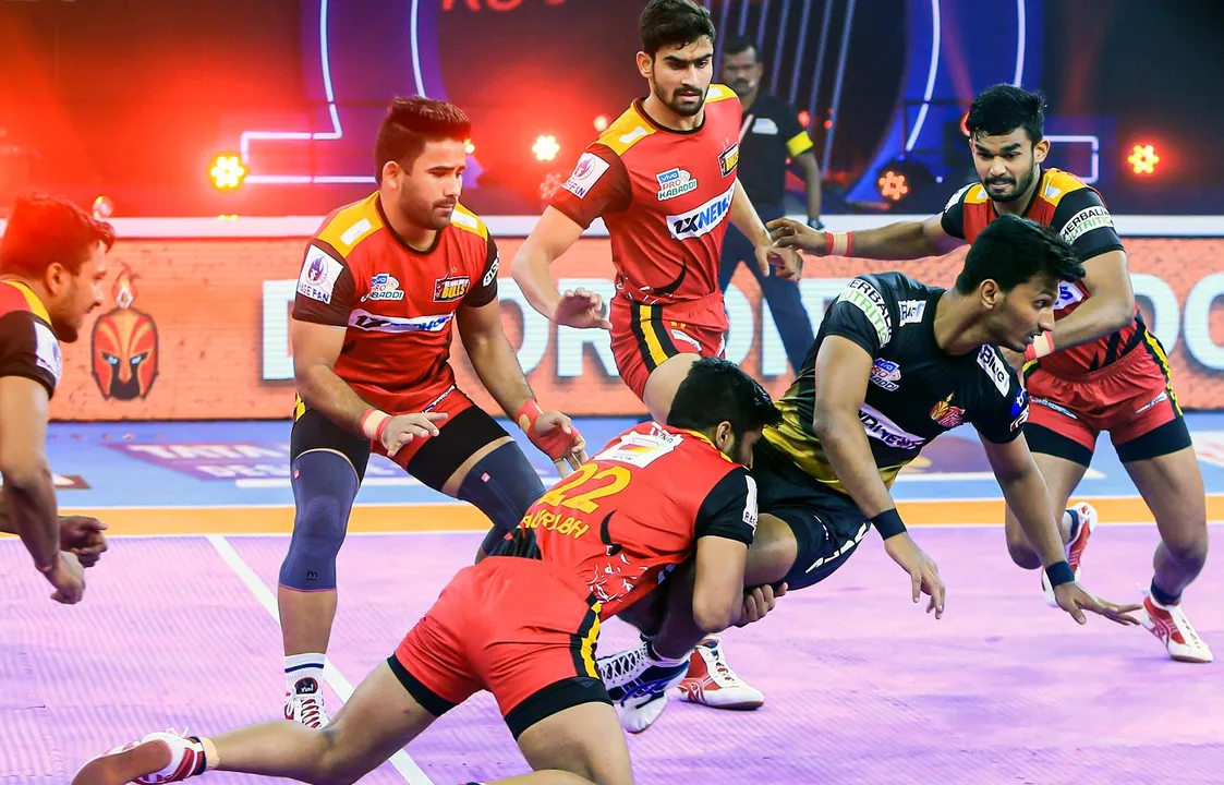 Bengaluru Bulls vs Telugu Titans. (Photo Source: Twitter)