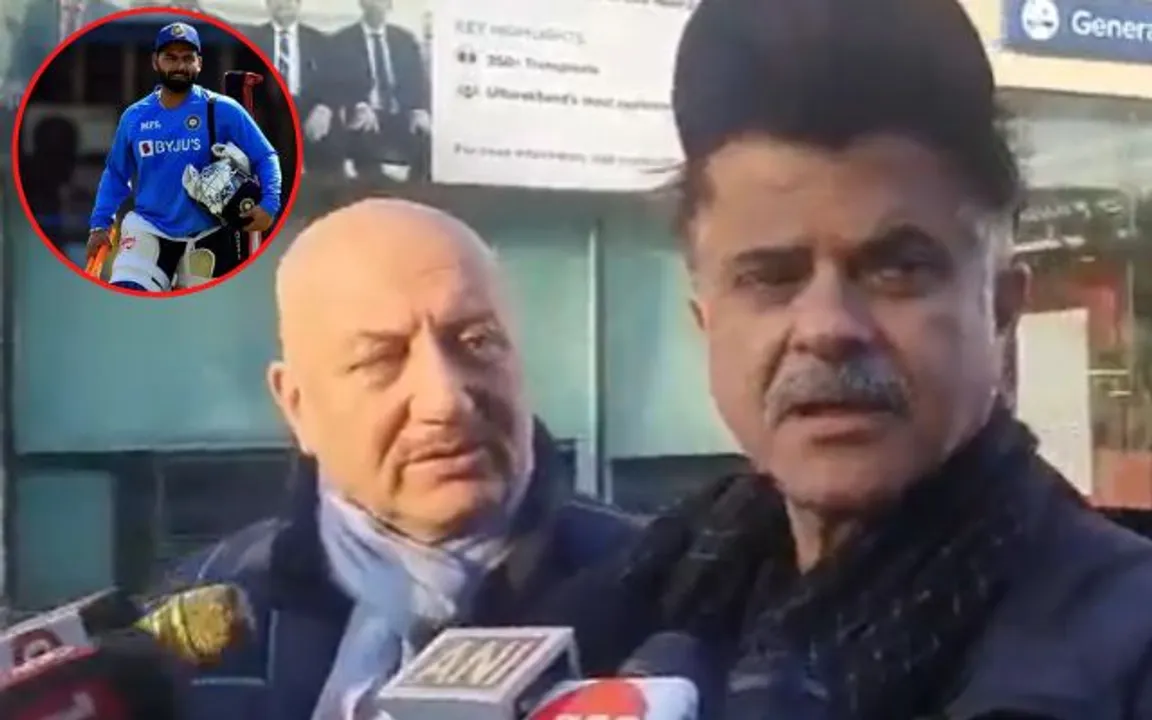 Anil Kapoor, Anupam Kher and Rishabh Pant (Image Credit- Twitter)