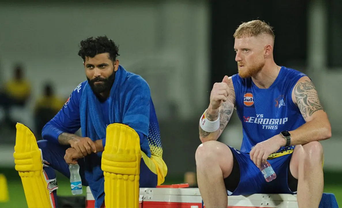 Ben Stokes and Ravindra Jadeja, Chennai (Source: Twitter)
