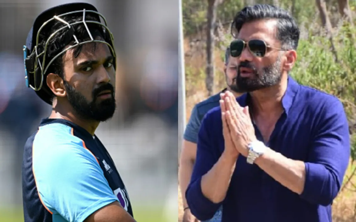 KL Rahul and Suniel Shetty (Image Source: Twitter)