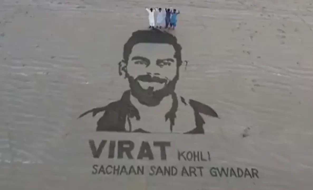 Virat Kohli's sand art in Pakistan (Image Source: Twitter)