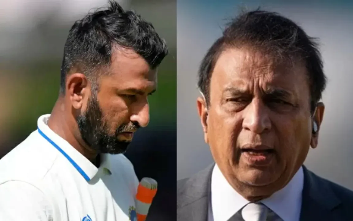 Cheteshwar Pujara and Sunil Gavaskar (Image Source: Twitter)