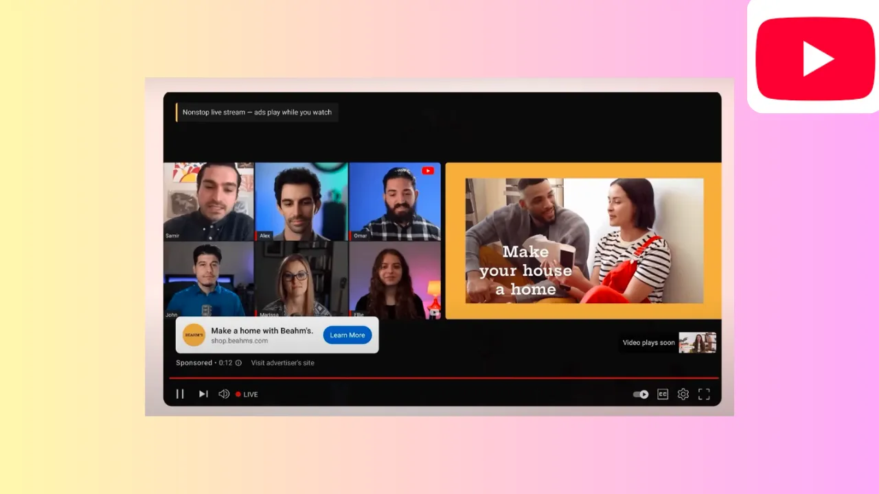 YouTube Introduces Side-by-Side Ads for Livestreams to Boost Monetisation