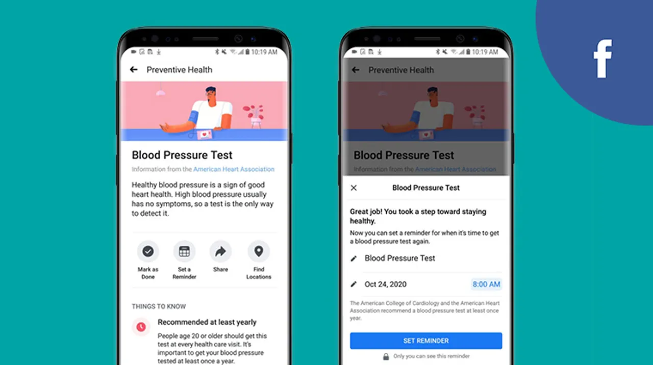 Facebook Preventive Health tool