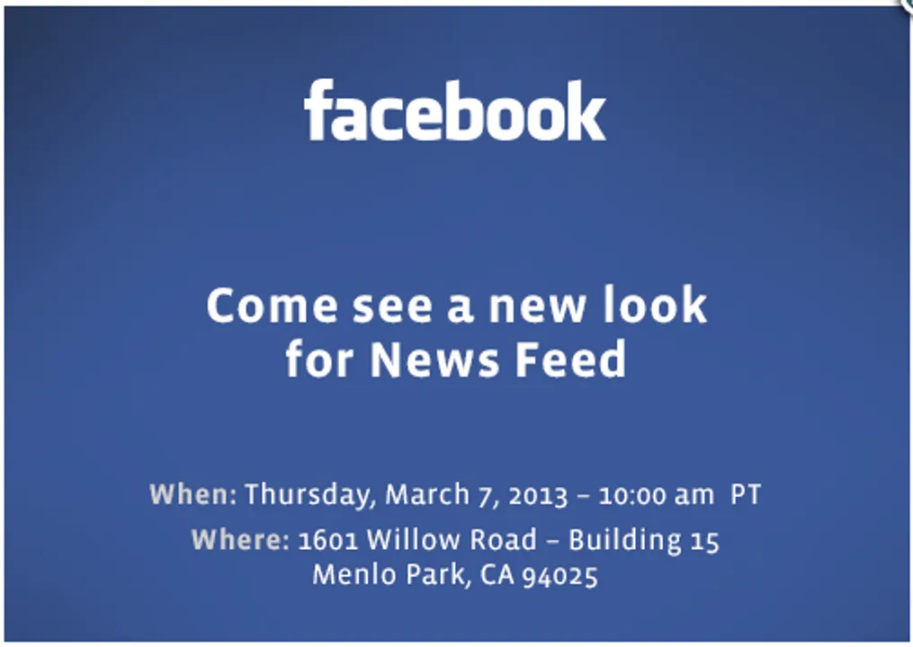 Facebook invitation