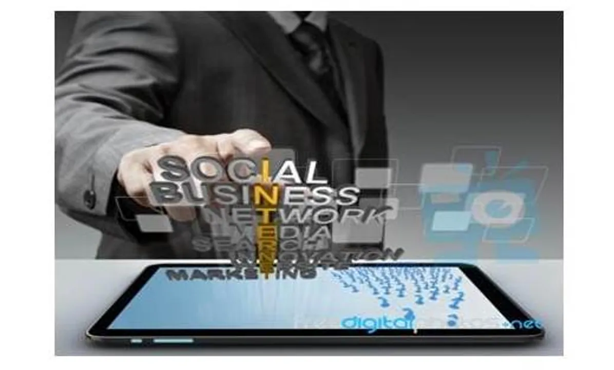 Social media Lettering on a tablet screen