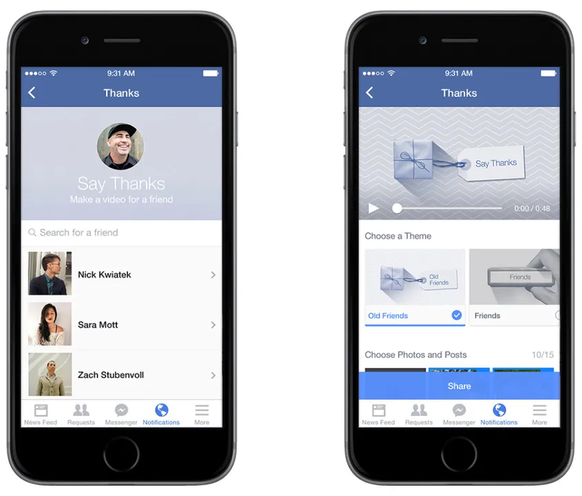 Facebook Introduces Say Thanks, Interactive Video Narration