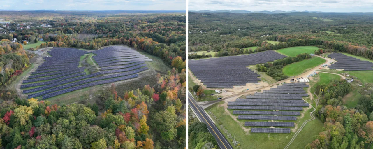  Maine’s solar projects by Encore feature solar grazing and deliver energy savings to municipal and institutional customers. Image Source: Encore Renewable Energy 
