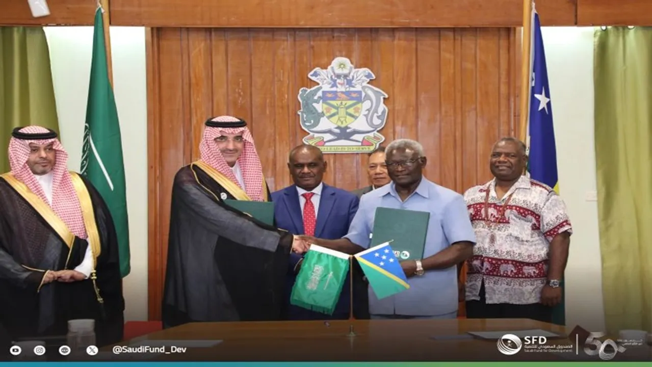  SFD supported the 35.5 MW solar and storage project in the Solomon Islands with a $10 million funding agreement. Image Credit/Source: Linkedin/ Saudi Fund for Development 