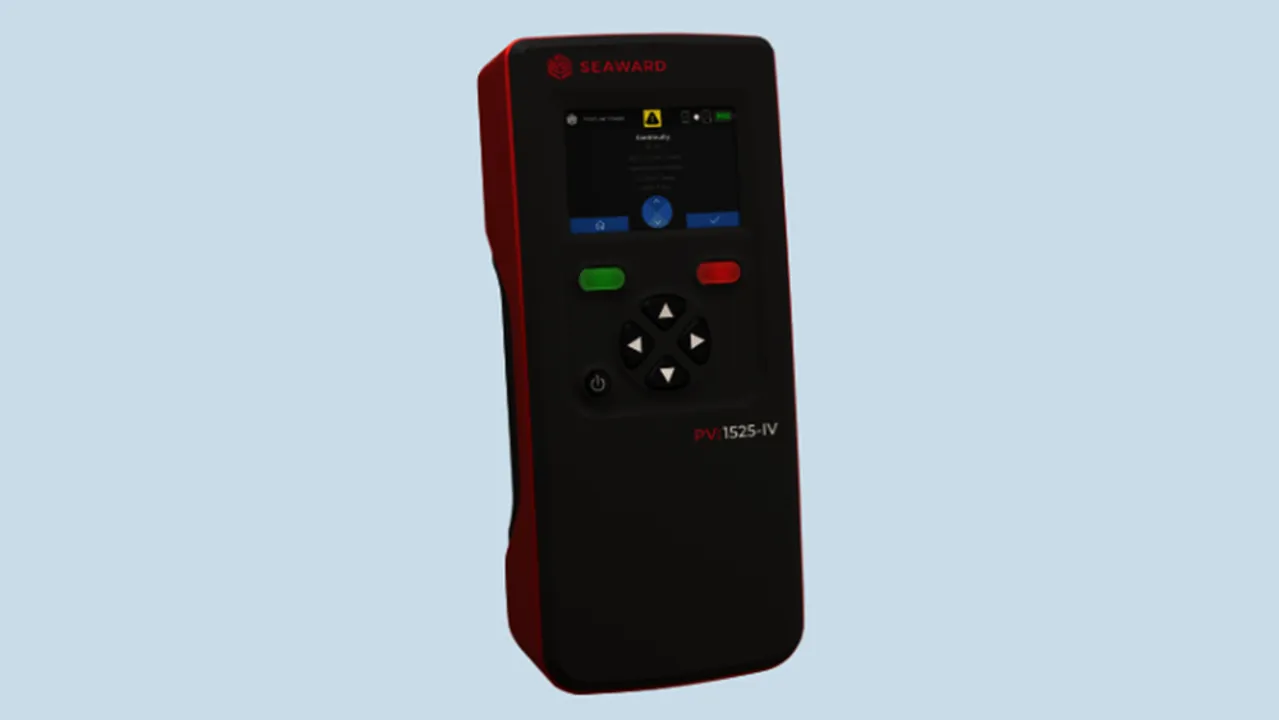  PV:1525-IV device was designed to detect PV faults and support system checks up to 1,500 V DC. Image Source: The Smarter E AWARD 