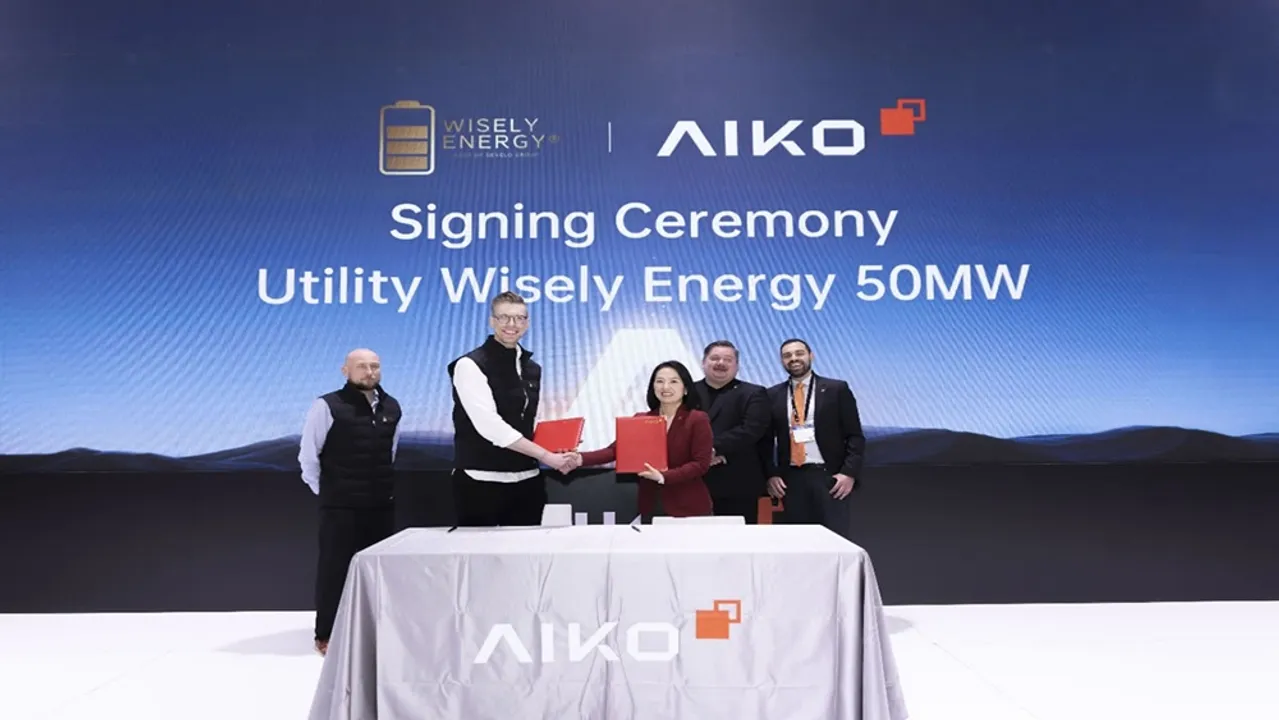  AIKO’s BC solar technology was selected by Wisely Energy citing long-term output and bankability during Intersolar Europe 2025. Image Source: AIKO 