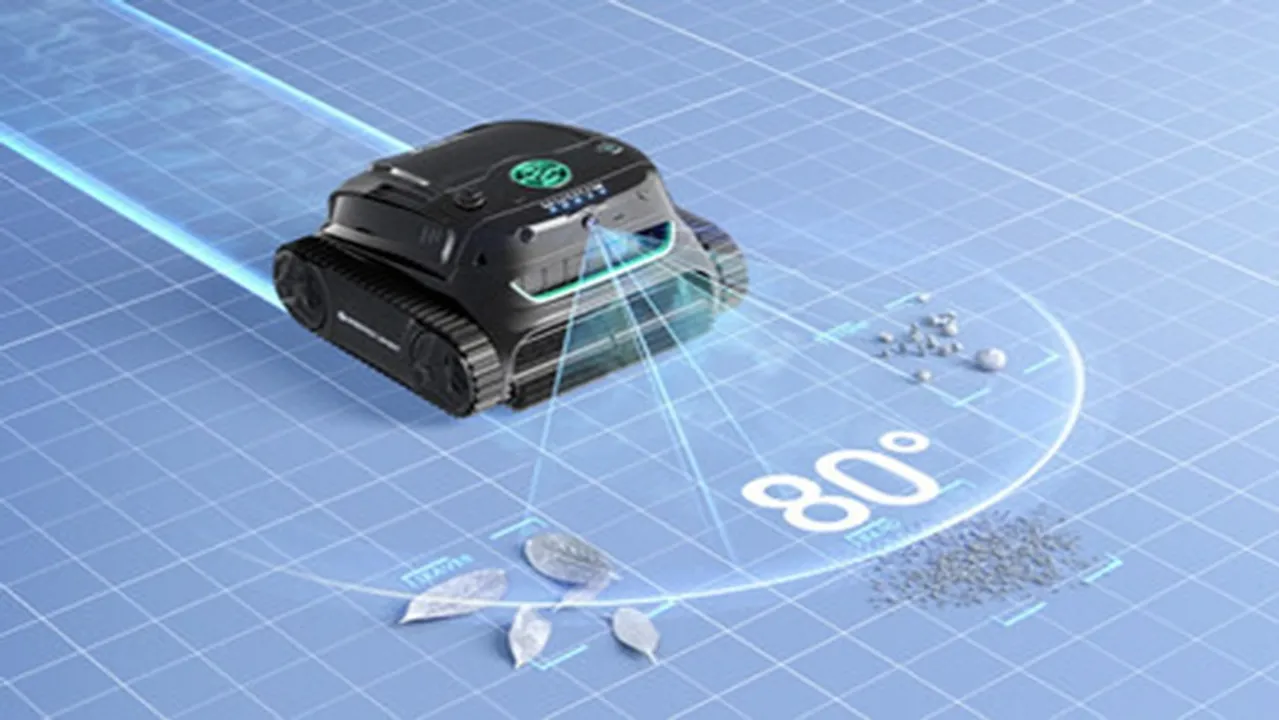  WYBOT S2 Solar Vision introduced AI-powered camera detection for faster and more efficient pool debris targeting. Image Source: PRNewswire 