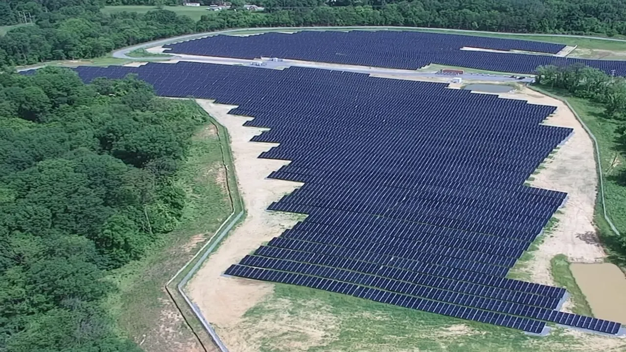  The Marlowe solar site has repurposed a 36-acre former ash landfill along Interstate 81 into active solar generation land . Image Credit/Source: PRNewswire 
