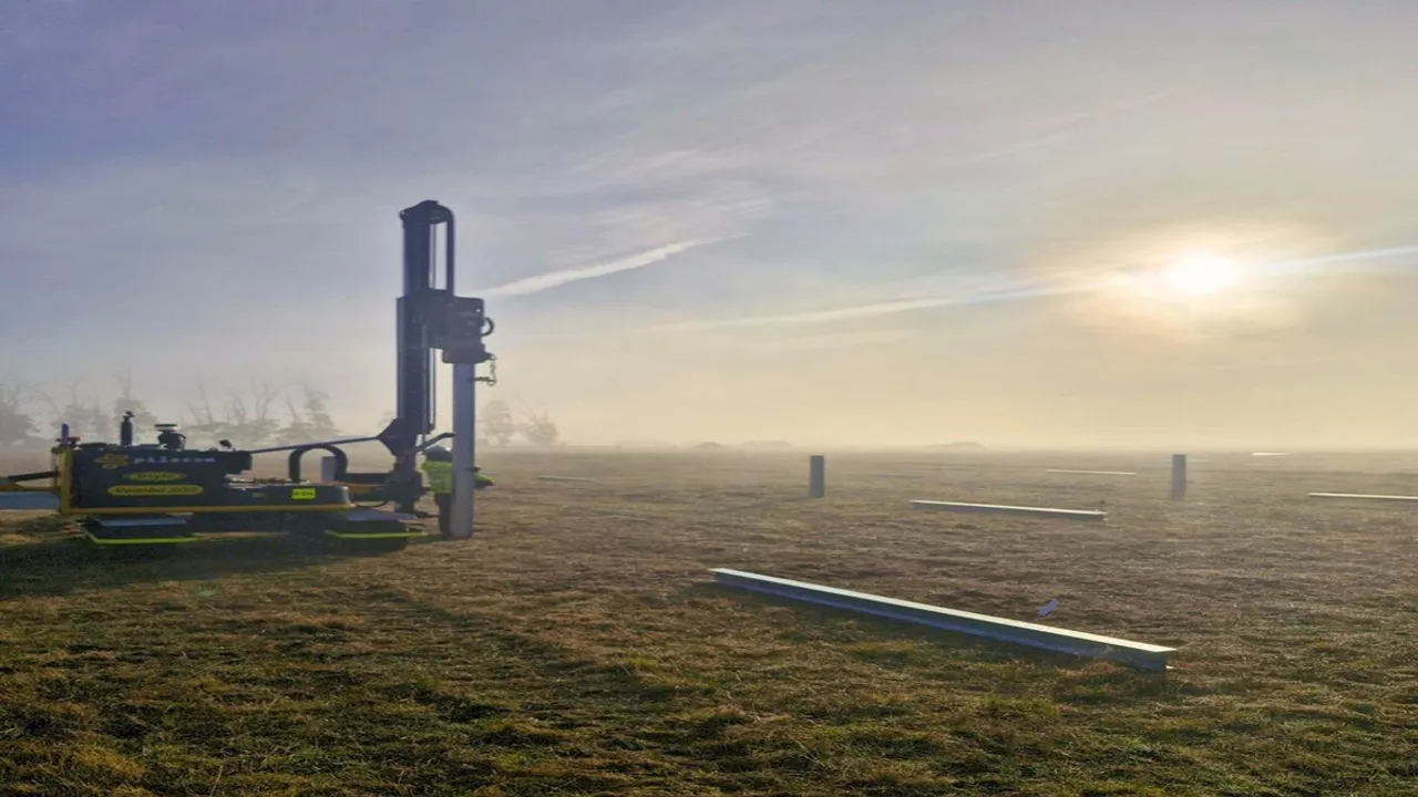  Pilecom’s construction at Lancaster Solar Farm has featured 1,683 single axis tracking systems. Image Credit/Source: Linkedin/Pilecom 