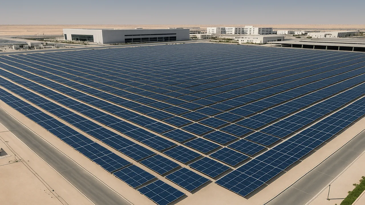  Lusail’s transit facility in Doha has included electric bus infrastructure and solar PVs to support 24/7 charging and control. Image Credit/Source: AI Generated 