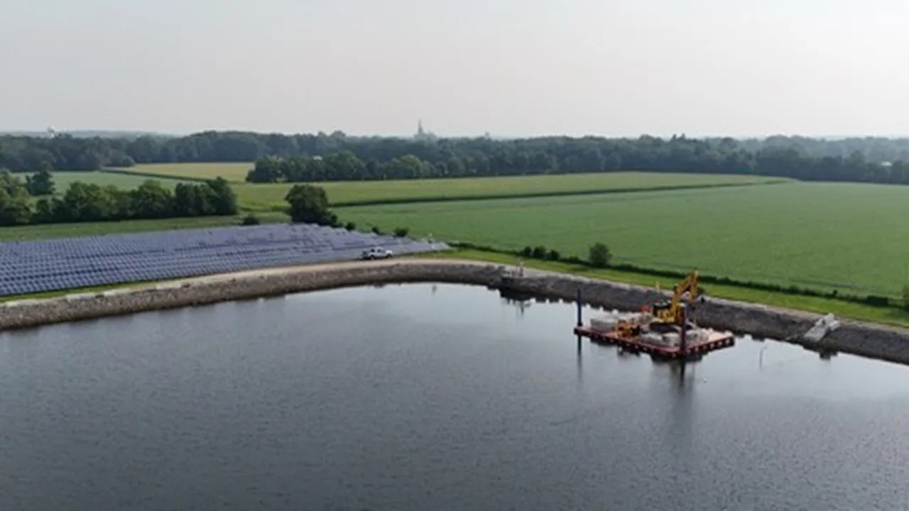  D3Energy’s 6 MW floating array in Monroeville has preserved 30 acres of land by utilizing the village’s existing reservoir. Image Credit/Source: PR Newswire 