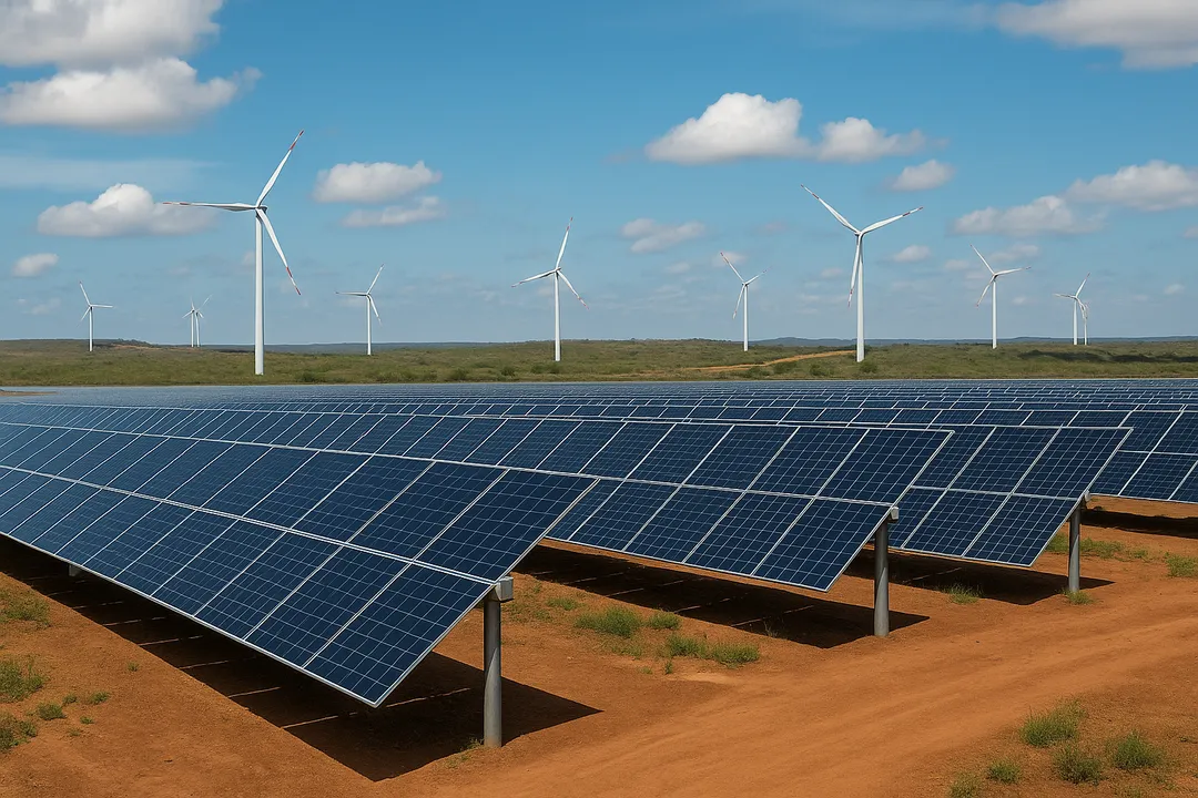  The hybrid solar and wind facility has been connected to São Paulo’s metro system to supply renewable electricity. Image Source: AI Generated 