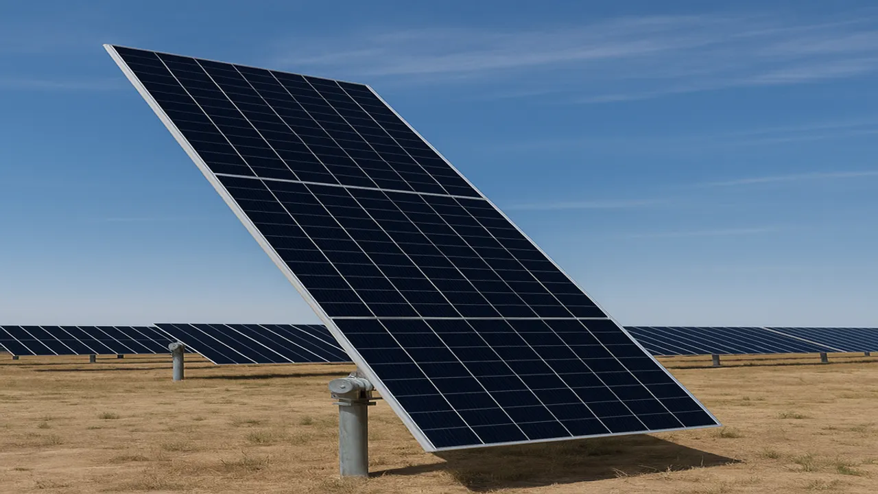  FTC Solar launched 80° high angle stow on Pioneer tracker, using SUNOPS software to reduce hail risks and improve asset protection. Image Source: AI Generated 