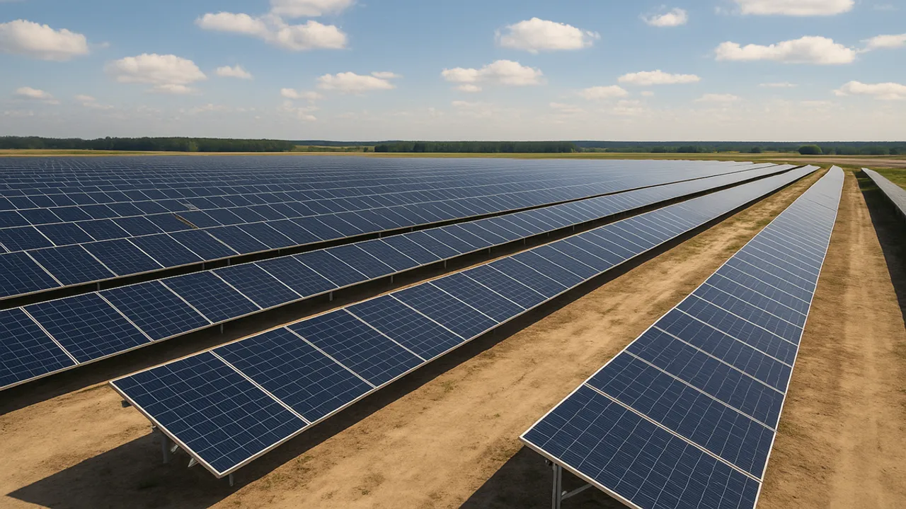  LEAG’s Jänschwalde solar project was built on recultivated mining land and combined with wind integration and biodiversity planning. Image Source: AI Generated 