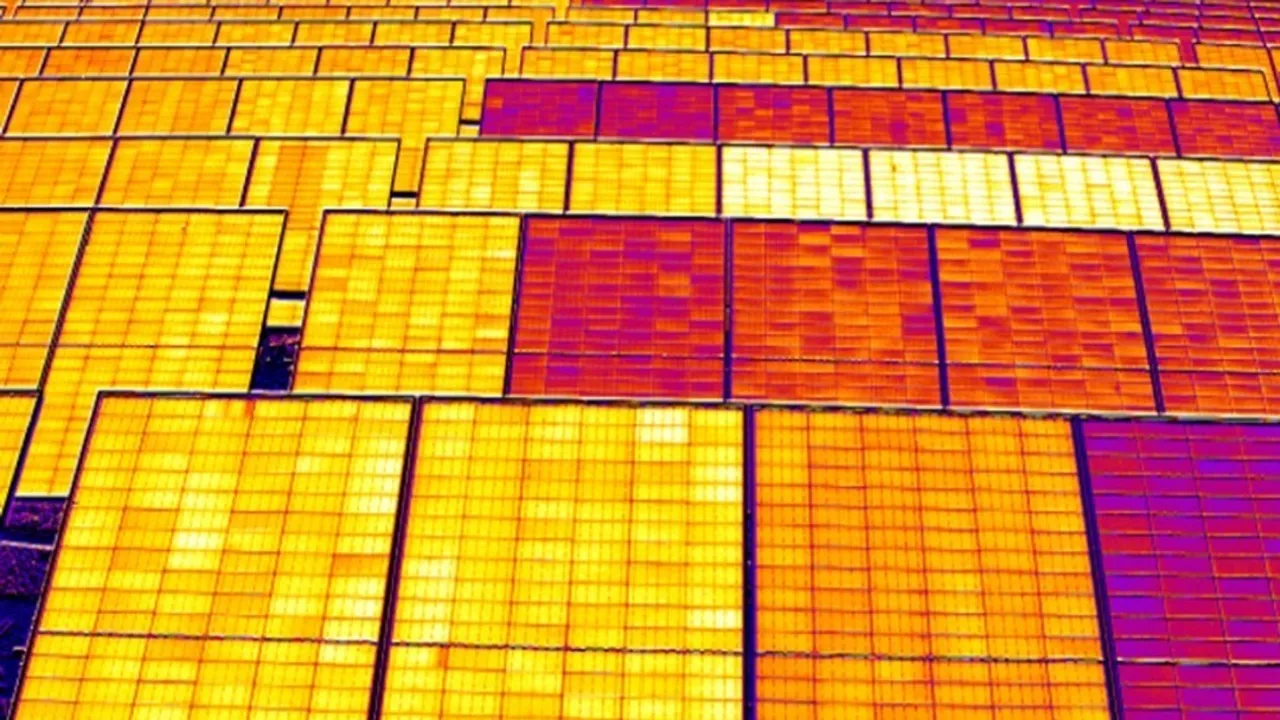  Drone-based Daylight Photoluminescence imaging has enabled high-resolution daytime PV fault detection. Image Source: Lab360 Solar 