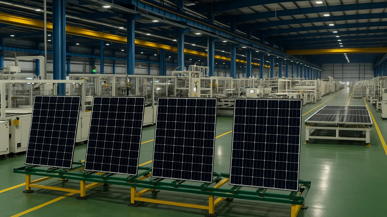  The Dadri plant had 1,311 MW annual capacity with bifacial N-Type TOPCon glass-to-glass modules from 585 W to 610 W. Image Source:  AI Generated 