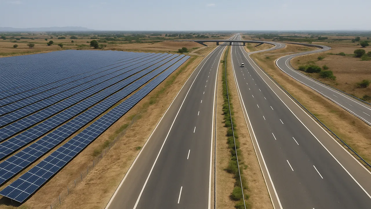  Samruddhi expressway has commissioned 9 MW of solar capacity at Vidarbha interchanges to generate additional power revenues. Image Credit/Source: AI Generated 