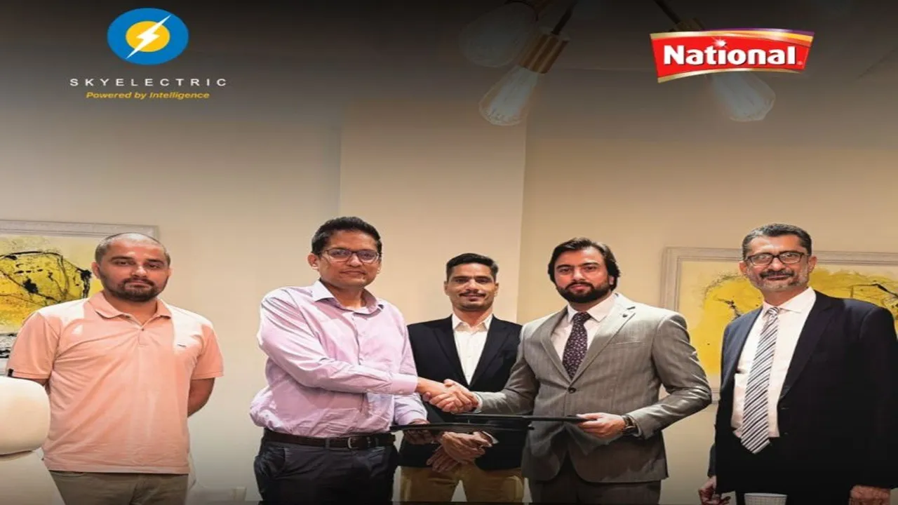  Key representatives from SkyElectric and National Foods have witnessed the signing of the smart solar agreement. Image Credit/Source:  SkyElectric Pvt. Ltd/ Linkedin 