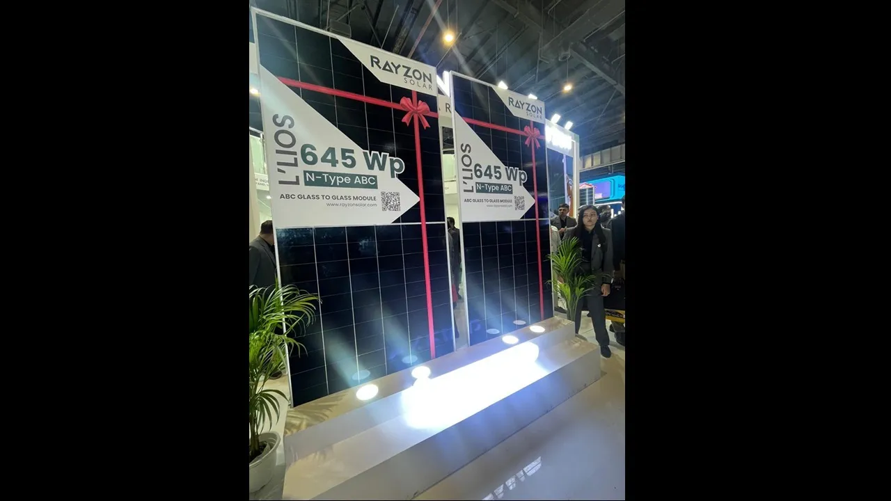  During REI 2025, Rayzon Solar highlighted its n-type Back Contact modules. Image Credit/Source: SOLARbytes 
