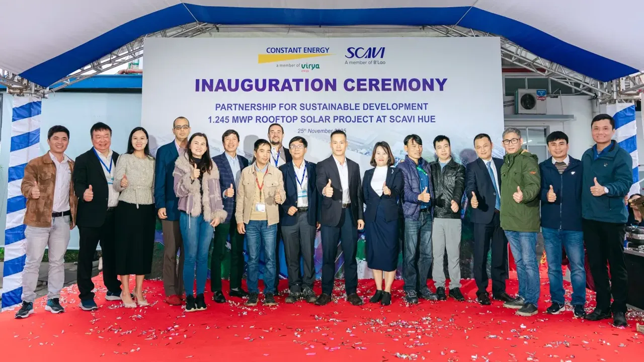  The rooftop solar system has supplied on-site electricity, reducing grid reliance at SCAVI Hue’s factory. Image Source: Constant Energy 