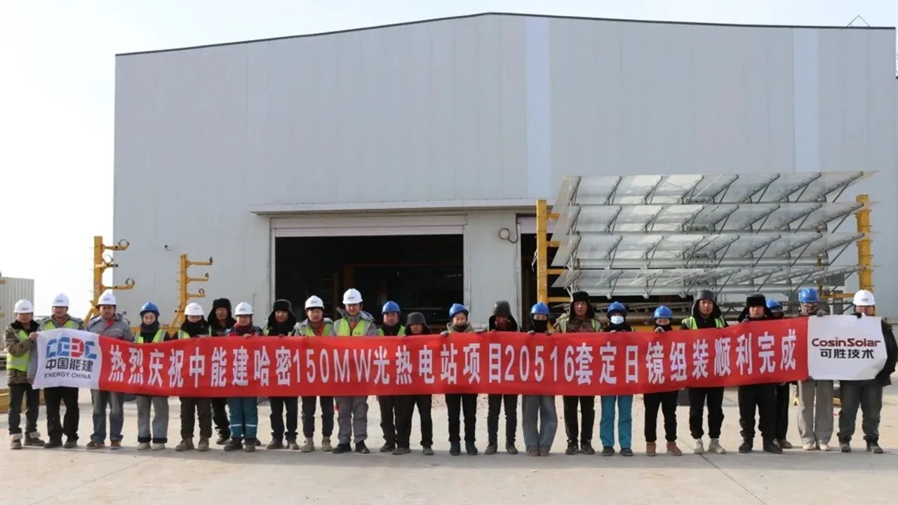 Heliostat installation at the Hami 150 MW CSP project progressed as scheduled despite winter conditions.
