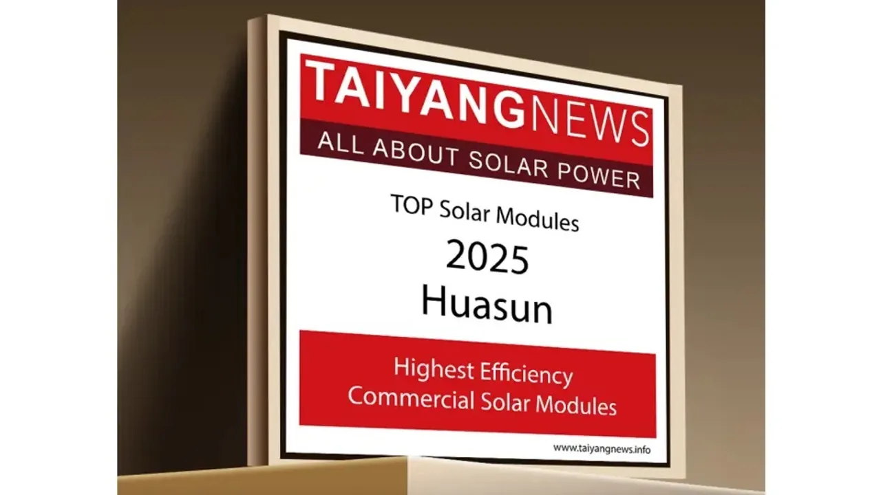 The award is based on measured mass-production efficiency rather than laboratory performance results.