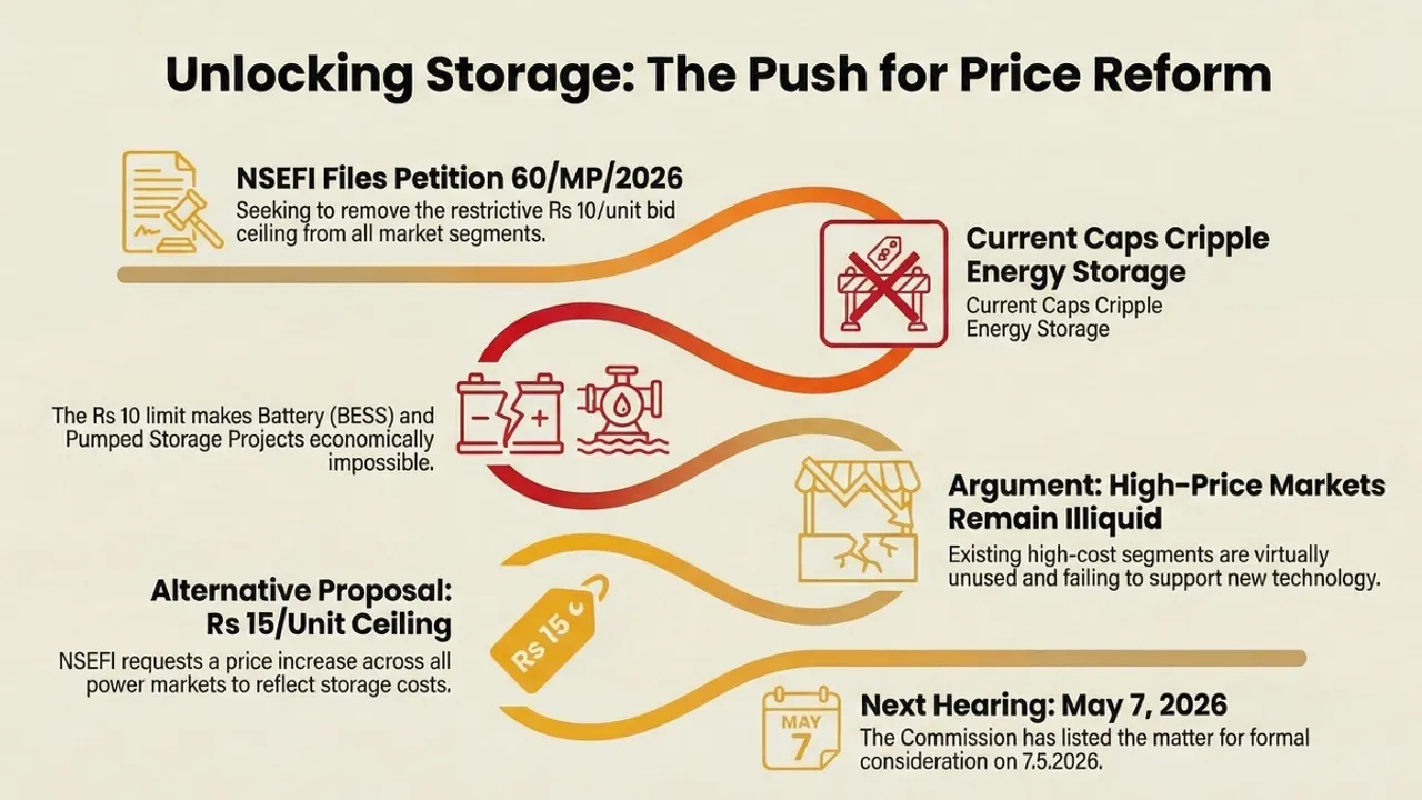 The petition argues that the INR 10/kWh ceiling limits commercial viability of BESS and Pumped Storage Projects.
