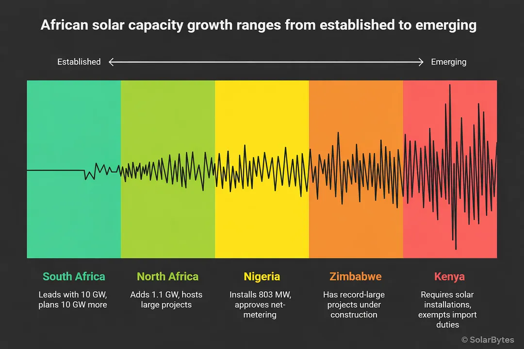 Global Solar Council reported Africa installed 4.5 GW solar in 2025.