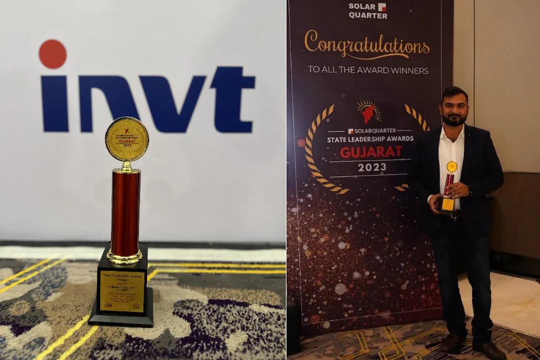  The accolade, received at the 'State Leadership Awards 2023- Gujarat' by SolarQuarter, commends INVTSolar's technical prowess and R&D strength. Illustration from INVTSolar. 