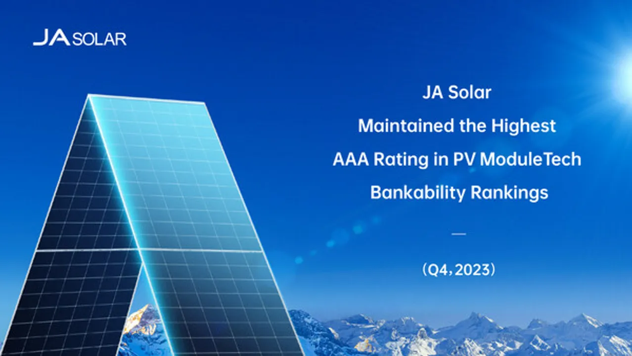  In addition to retaining the AAA rating in PV Tech’s AAA ranking, JA Solar has been honored with several other titles by 3rd party evaluations including Top PV Brand by EUPD Reserch and Top Performer by PVEL.  (Image Credit JA Solar).  