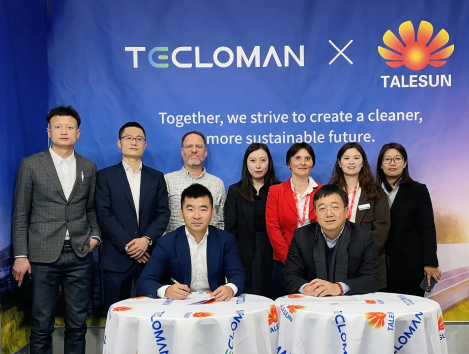  Genera 2024 marks the milestone as Talesun Solar and Tecloman Energy forge a global partnership, uniting photovoltaic prowess with cutting-edge energy storage solutions. (Image Credit: Talesun Solar).  