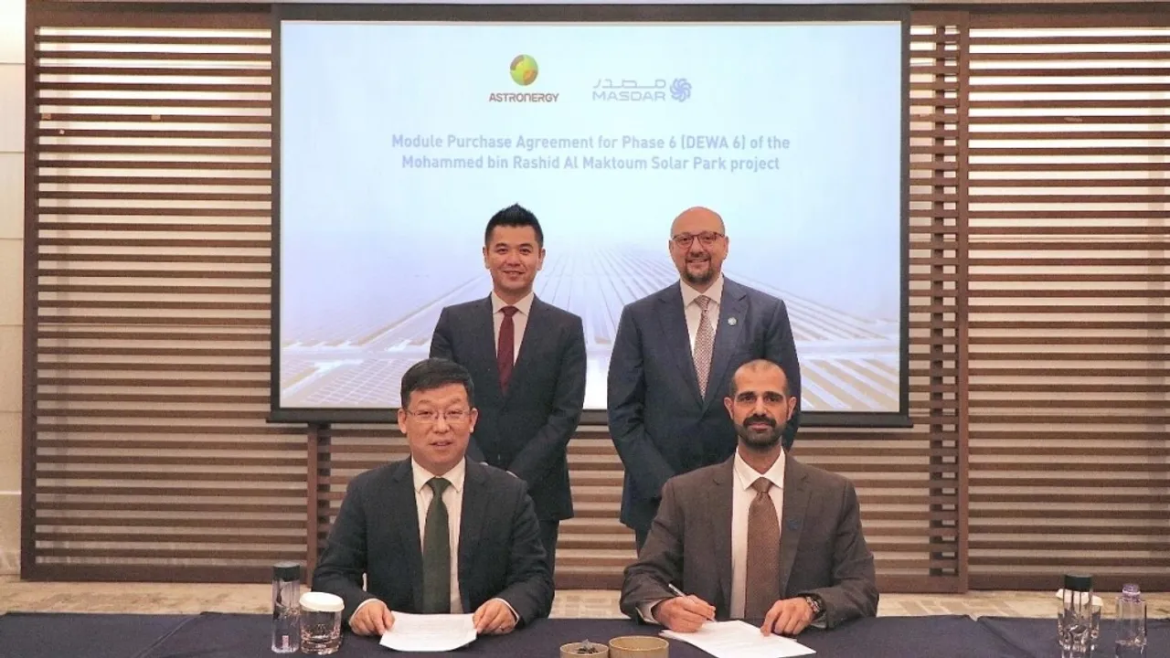  The Masdar, DEWA and L&T collaboration is anticipated to expand the world's largest single-site solar park in Dubai. (Image Credit: Astronergy).  