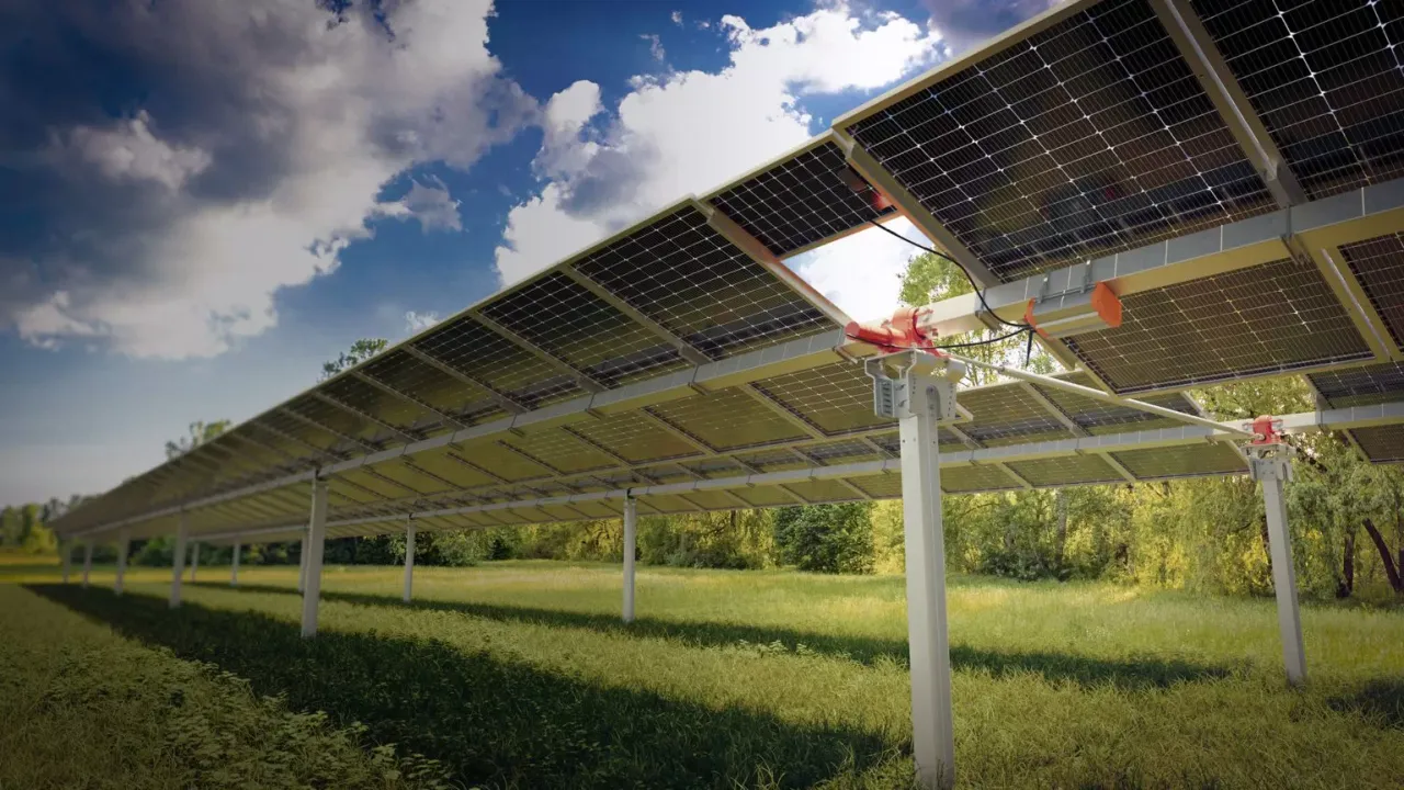 Soltec introduces the longest SFOneX solar tracker, spanning 125 meters. (Image Credit: Soltec)  