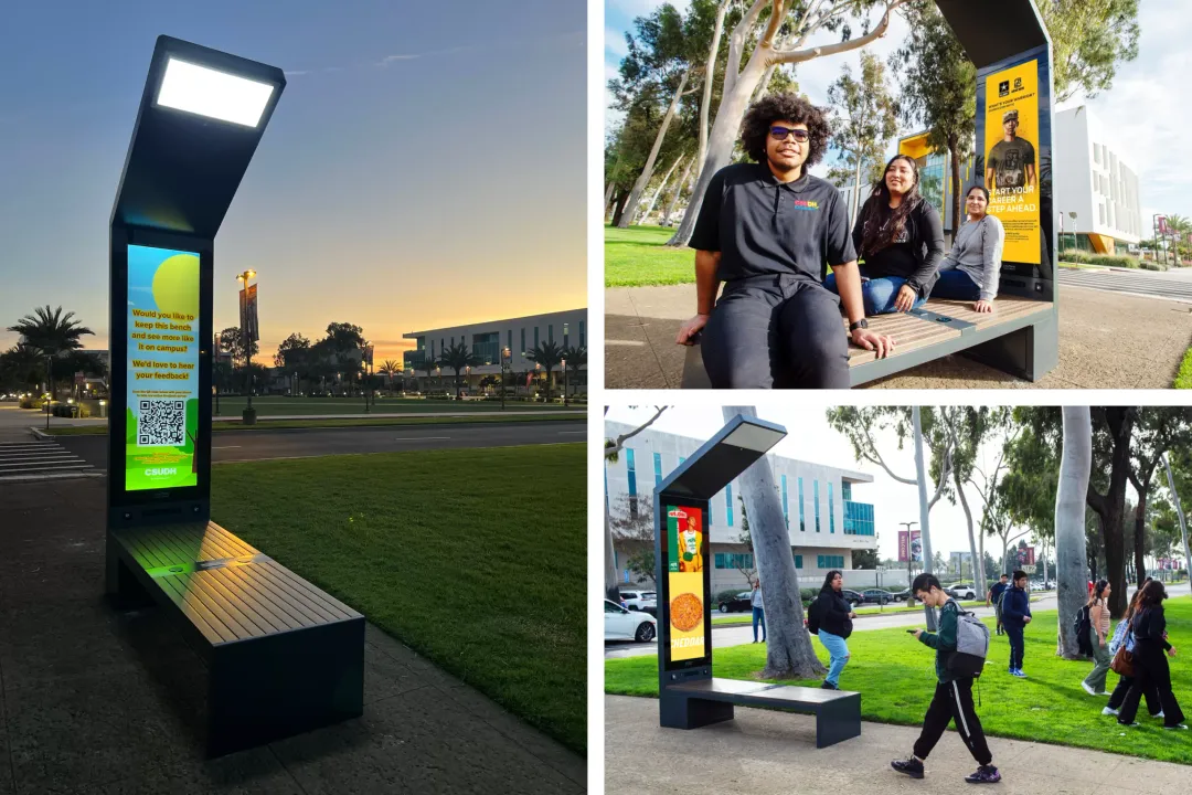  Solar benches by Bluebolt offer sustainable charging solutions on CSU - Dominguez Hills Campus. (Image Credit: Businesswire).  