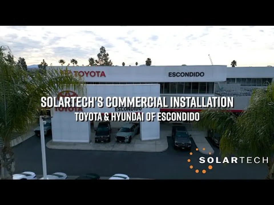  Over 1800 solar modules were installed in a 24-hour “solar day” event, minimizing operational disruptions at Escondido dealerships. (Image Credit: PRNewswire)  