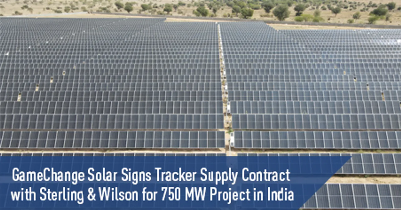  The world’s largest renewable energy park in Khavda is set to use GameChange Solar trackers for a 750 MW project. (Photo Credit: GameChange Solar)  