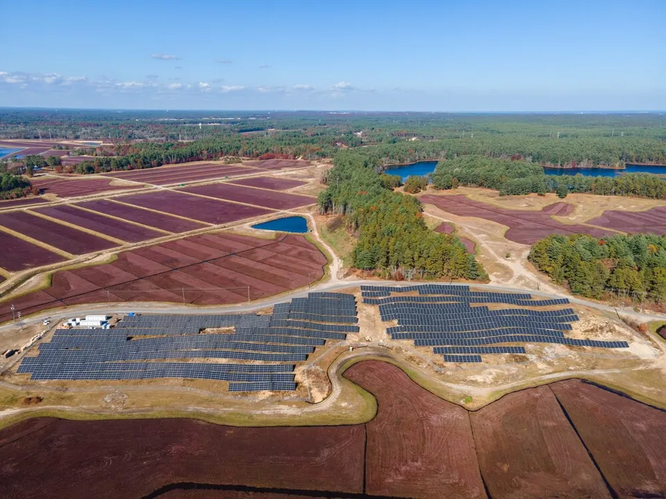  Covering 28 acres, this project exemplifies dual-purpose land use by combining solar development with cranberry bog preservation. (Image Source:  PRNewswire)  