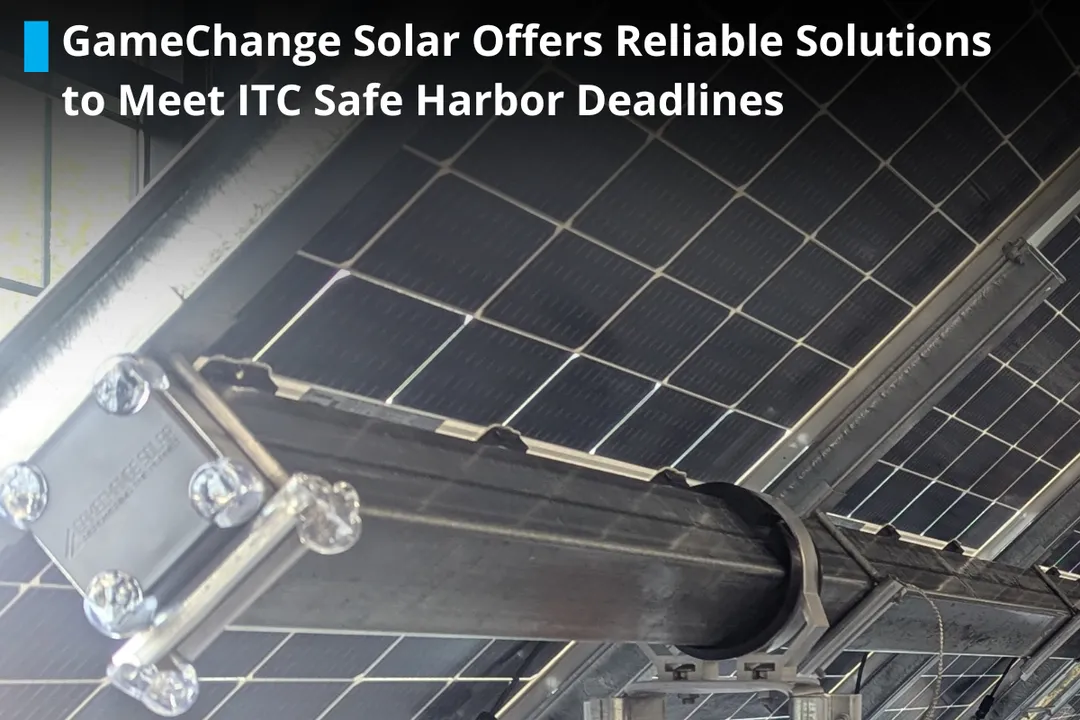  GameChange Solar enabled ITC safe harbor compliance for ground-mounted PV projects with its advanced tracking and racking solutions. (Image Source: GameChangeSolar)  