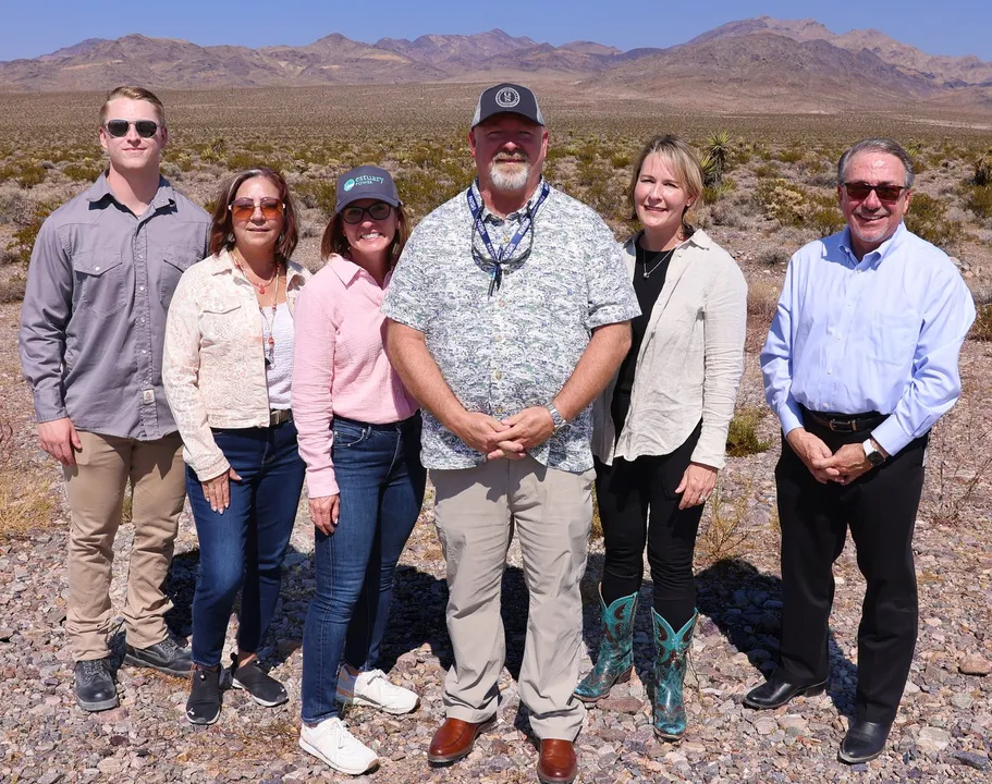  The 2,400-acre solar energy project at NNSS is part of the DOE’s Cleanup to Clean Energy Initiative. (Image Source: Estuary Power)  