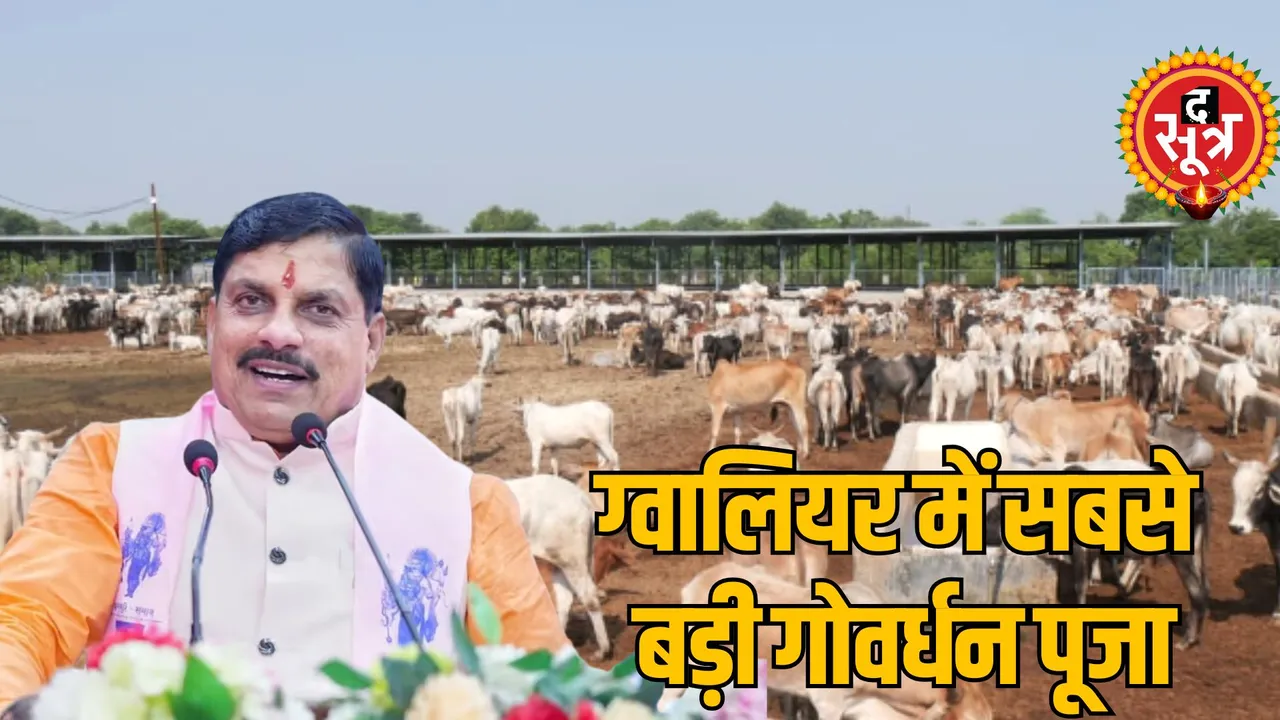 MP Gwalior Adarsh ​​Goshala Govardhan Puja Program