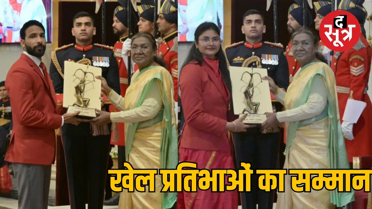 MP paralympic athlete Kapil Parmar and Rubina Francis Arjun Award